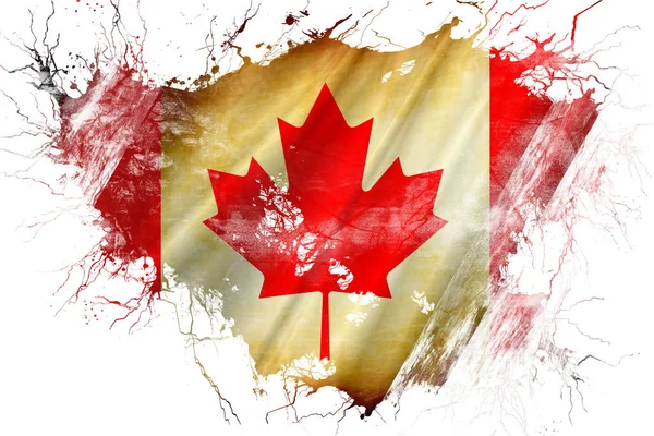 Grunge vieja bandera de Canadá Imágenes De Stock Sin Royalties Gratis