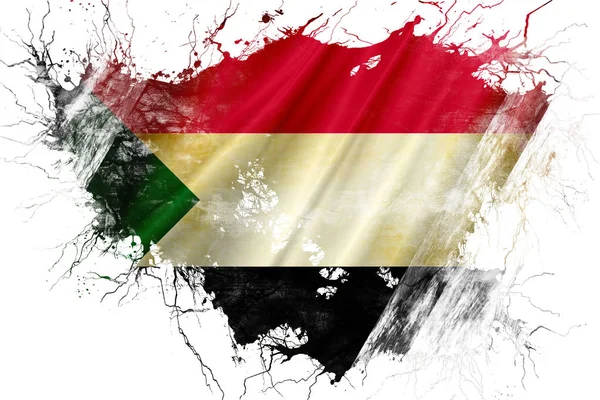 Гранж старый флаг Судана Стоковое Изображение