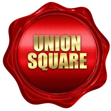 Union Meydanı, 3d render, kırmızı mum damga metni ile