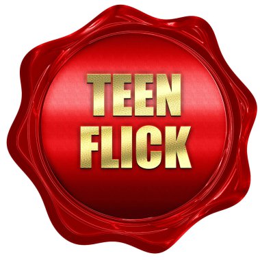 Teen film, 3d render, kırmızı mum damga metni ile