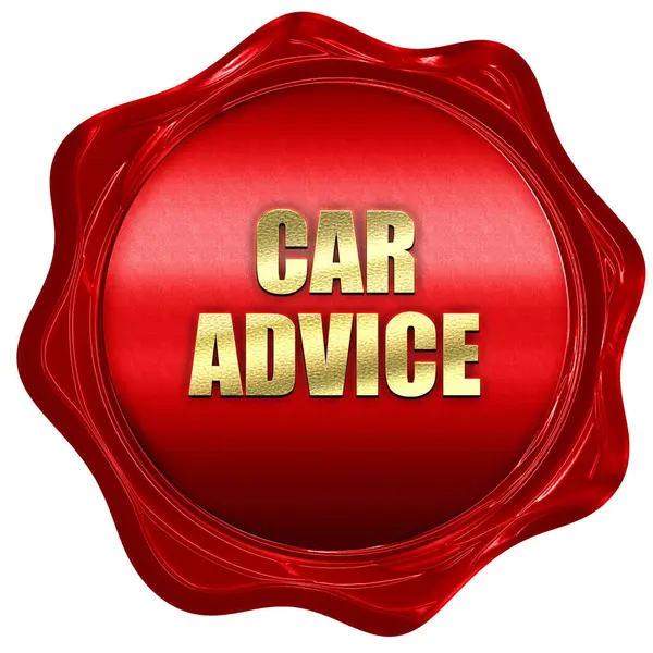 車のアドバイス、3 d レンダリング、本文に赤いワックス スタンプ — ストック写真