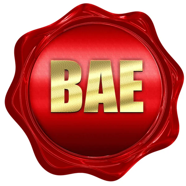 Bae, 3D-Rendering, roter Wachsstempel mit Text — Stockfoto