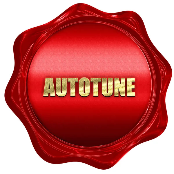 Autotune, 3d 렌더링, 텍스트와 함께 빨간색 왁 스 스탬프 — 스톡 사진