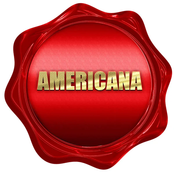 Americana, 3D rendering, red wax stamp with text — Stock Photo, Image