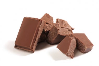 çikolata parçaları.