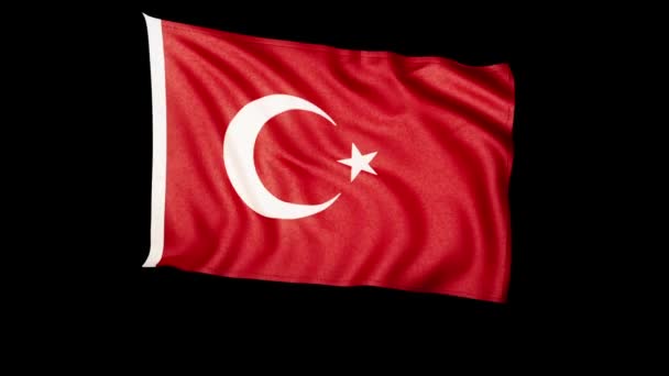 Bucle de bandera turca Alpha — Vídeo de stock