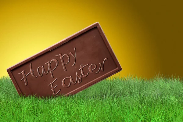 Buona Pasqua su sfondo dorato — Foto Stock