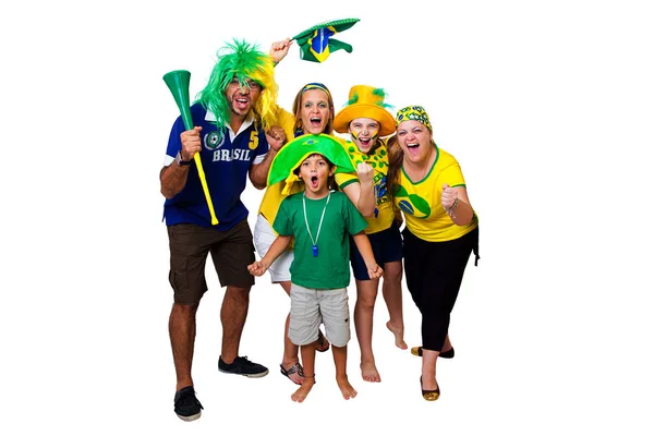 Brazilian fans cheering on Royalty Free Stock Images