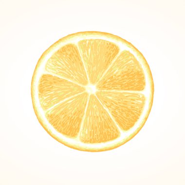 Limon dilimi, el çizimi.