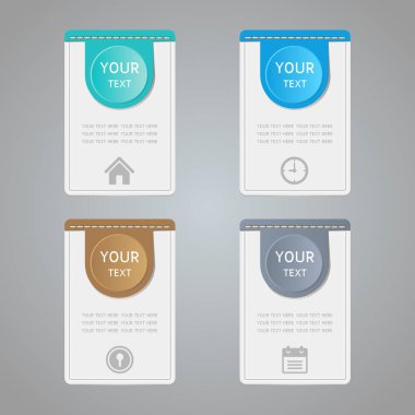 Set simgeleri ile etiket etiket kağıdı renkli