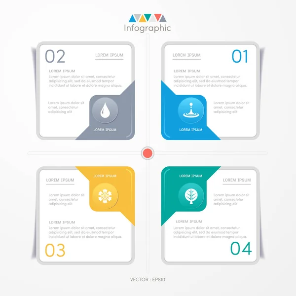 Infographics ontwerpsjabloon met pictogrammen, diagrammen voor bedrijfsprocessen, vector — Stockvector