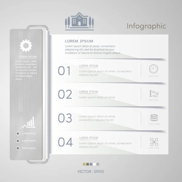 Modelo de design de infográficos com ícones, diagrama de processo, vetor — Vetor de Stock