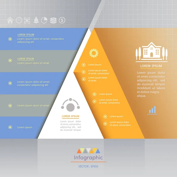 Infografik-Design-Vorlage mit Business-Symbolen, Prozessdiagramm — Stockvektor