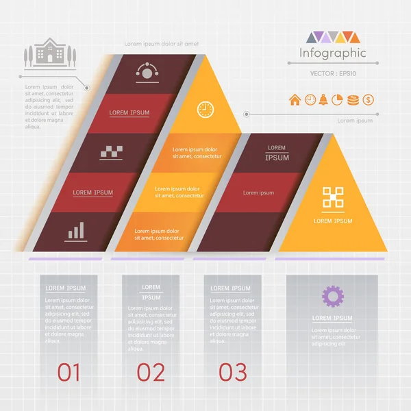 三角信息图表设计模板与流程业务图标 — 图库矢量图片