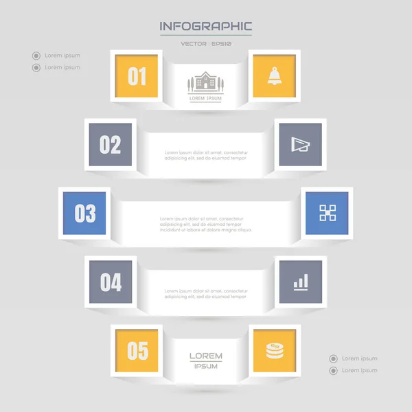 Modelo de design de infográficos com ícones, diagrama de processo, vetor — Vetor de Stock