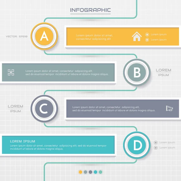 Modelo de design de infográficos com ícones, diagrama de processo, vetor — Vetor de Stock