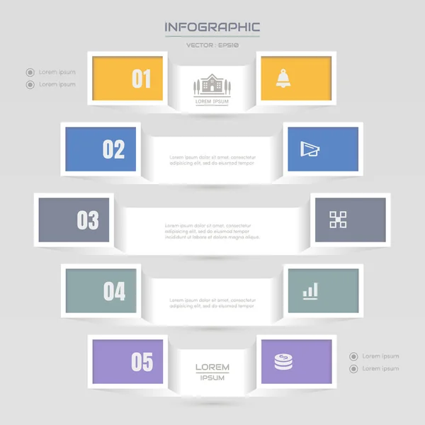 Infographics formgivningsmall med ikoner, processdiagram, vektor — Stock vektor