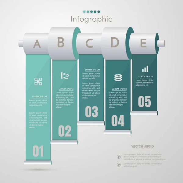 Modèle de conception d'infographie avec des icônes d'affaires, diagonale de processus — Image vectorielle