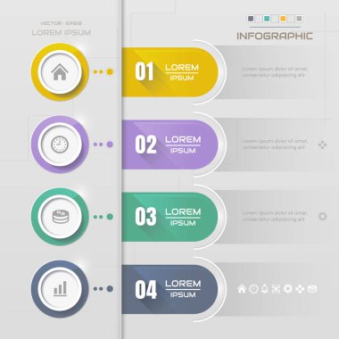 Simgeler, süreç diyagramı, vektör Infographics tasarım şablonu