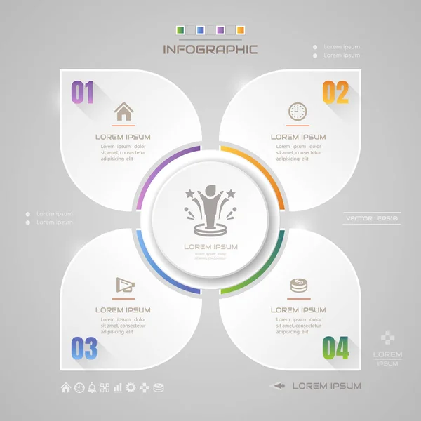 Szablon projektu infografiki z ikony, diagram procesu, wektor — Wektor stockowy