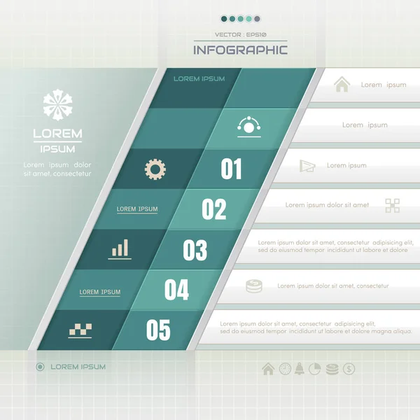 Infografik-Design-Vorlage mit Business-Symbolen, Prozessdiagramm — Stockvektor