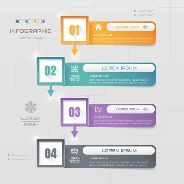 Infografik-Design-Vorlage mit Symbolen, Prozessdiagramm, Vektor — Stockvektor