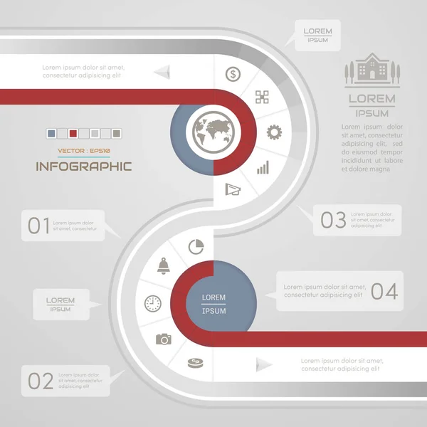 ビジネスのアイコン、プロセス図とインフォ グラフィック デザイン テンプレート ストックベクター