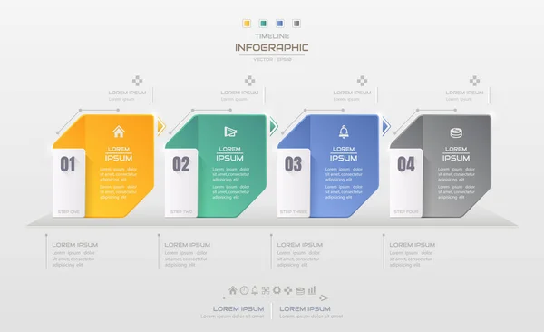 Modelo de design de infográficos com ícones de negócios, diagra de processo —  Vetores de Stock