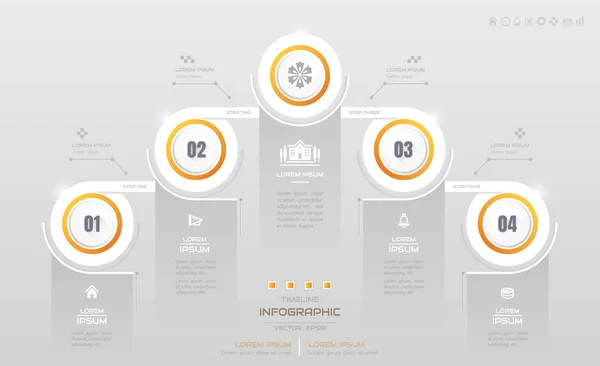 Infografik-Design-Vorlage mit Business-Symbolen, Prozessdiagramm — Stockvektor