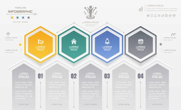 Modèle de conception d'infographie avec des icônes d'affaires, diagonale de processus — Image vectorielle