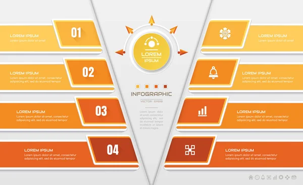 Infografik-Design-Vorlage mit Business-Symbolen, Prozessdiagramm — Stockvektor