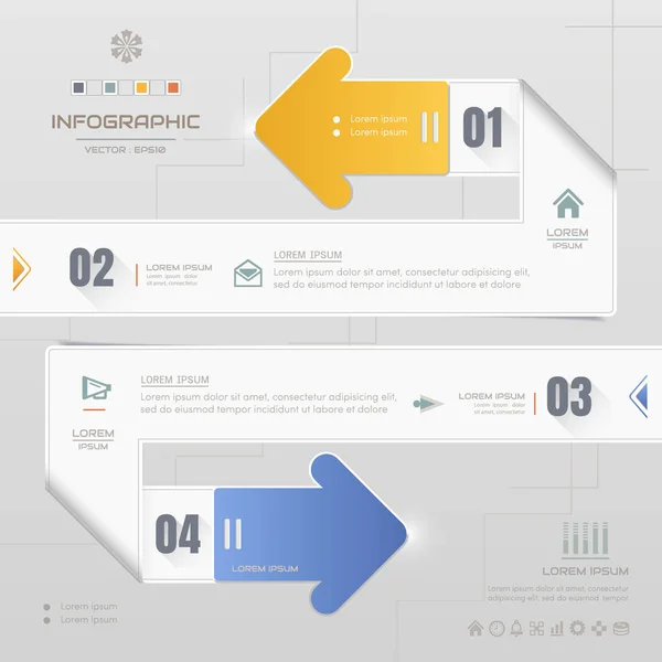 Szablon projektu infografiki z ikony, diagram procesu, wektor — Wektor stockowy