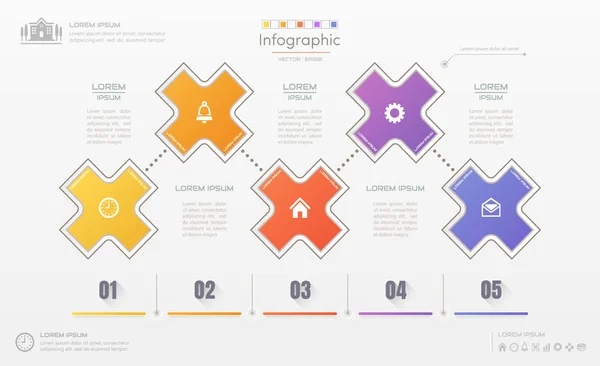 Modelo de design de infográficos com ícones, diagrama de processo, vetor — Vetor de Stock