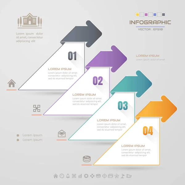 Modelo de design de infográficos com ícones, diagrama de processo, vetor — Vetor de Stock