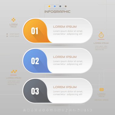Simgeler, süreç diyagramı, vektör Infographics tasarım şablonu