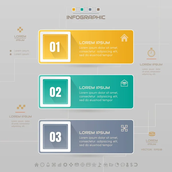 Infographics design template with icons, process diagram, vector — Stock Vector