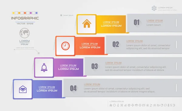 Infographics formgivningsmall med ikoner, processdiagram, vektor — Stock vektor