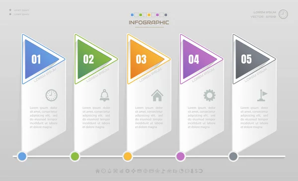 Infographics design template with icons, process diagram, vector — Stock Vector