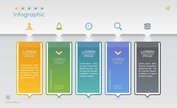 Infografik-Design-Vorlage mit Symbolen, Prozessdiagramm, Vektor — Stockvektor