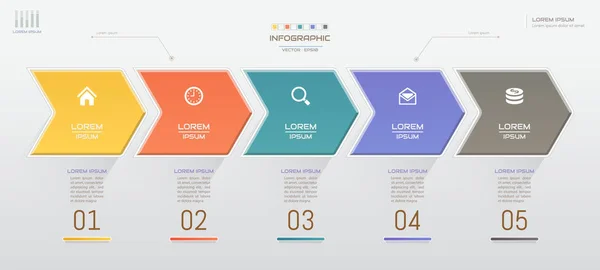 Infografik-Design-Vorlage mit Symbolen, Prozessdiagramm, Vektor — Stockvektor