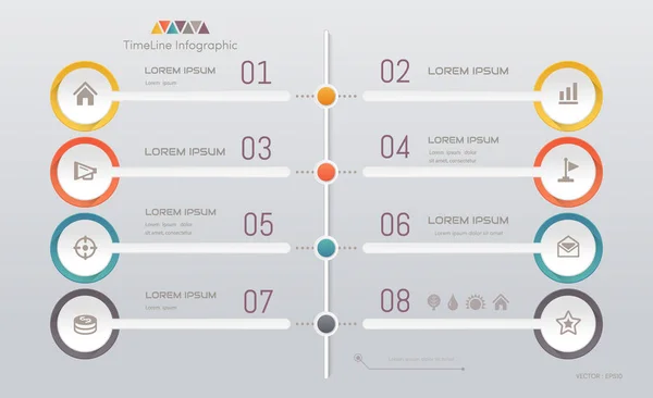 Infografik-Design-Vorlage mit Symbolen, Prozessdiagramm, Vektor — Stockvektor