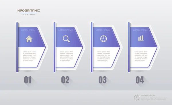 Modelo de design de infográficos com ícones, diagrama de processo, vetor —  Vetores de Stock