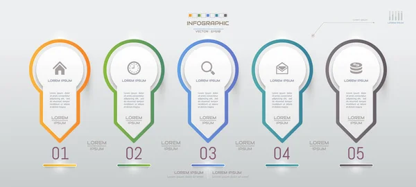 Modelo Design Infográficos Com Ícones Diagrama Processo Ilustração Vetorial Eps10 — Vetor de Stock