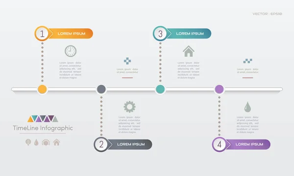 Infographics Ontwerp Template Met Pictogrammen Proces Diagram Vector Eps10 Illustratie — Stockvector