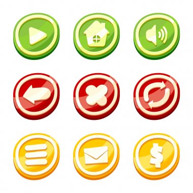 Karikatür UI düğme kümesi