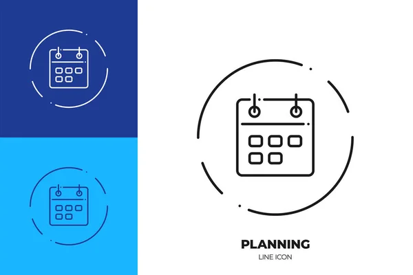Icono Vector Arte Línea Calendario Esquema Del Símbolo Del Recordatorio — Vector de stock