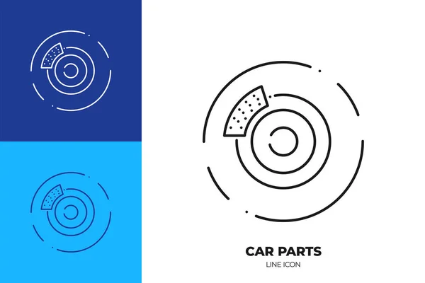 Auto Bremsleitung Kunst Vektor Symbol Umrissenes Symbol Des Automobil Stop — Stockvektor