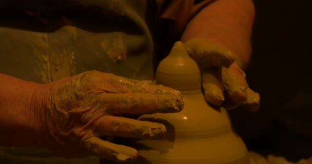 Close-up of potter's hands — Stock Video