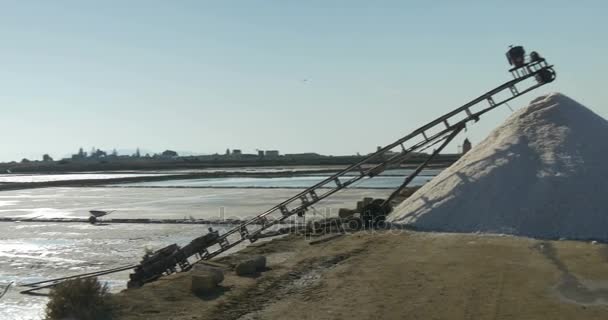 Trapani Salinen Mühlen Tanks — Stockvideo