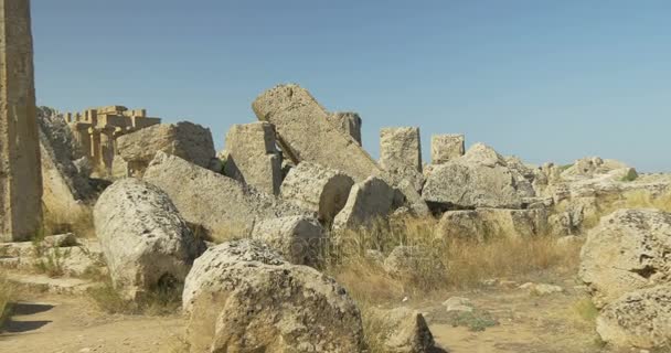 Селинунтский греческий храм — стоковое видео